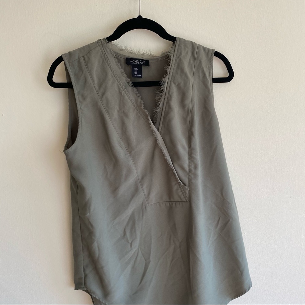 Rachel Zoe army green top